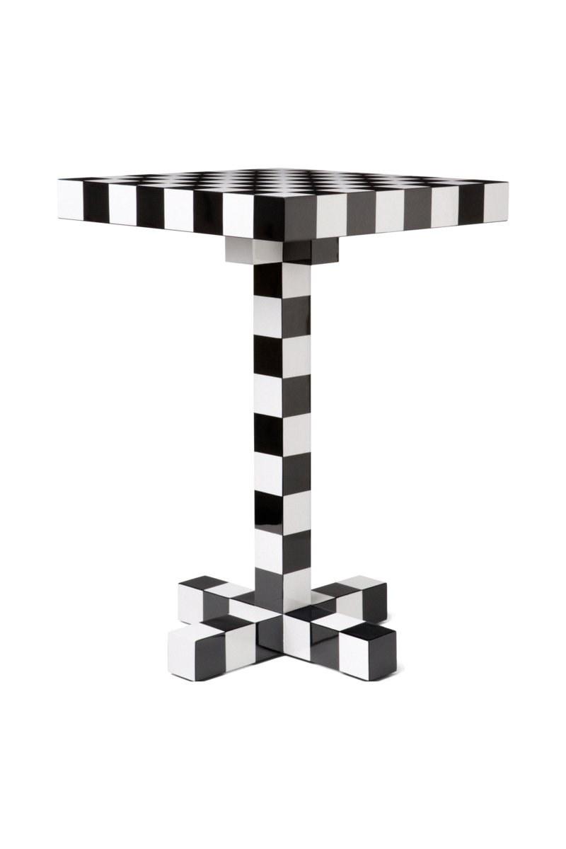 CHESS TABLE Square wooden coffee table