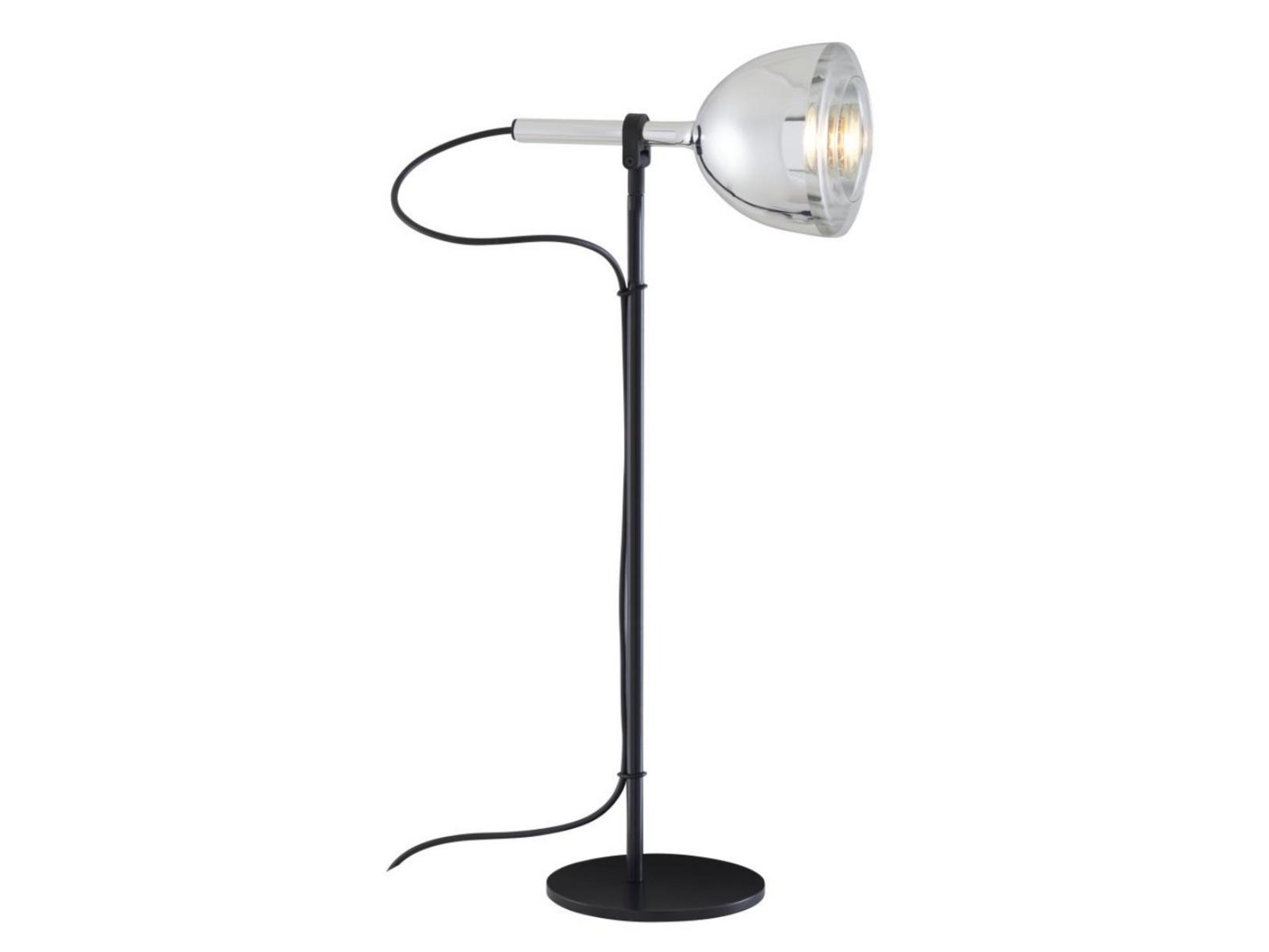 CHROME BELL LED adjustable glass and steel desk lamp