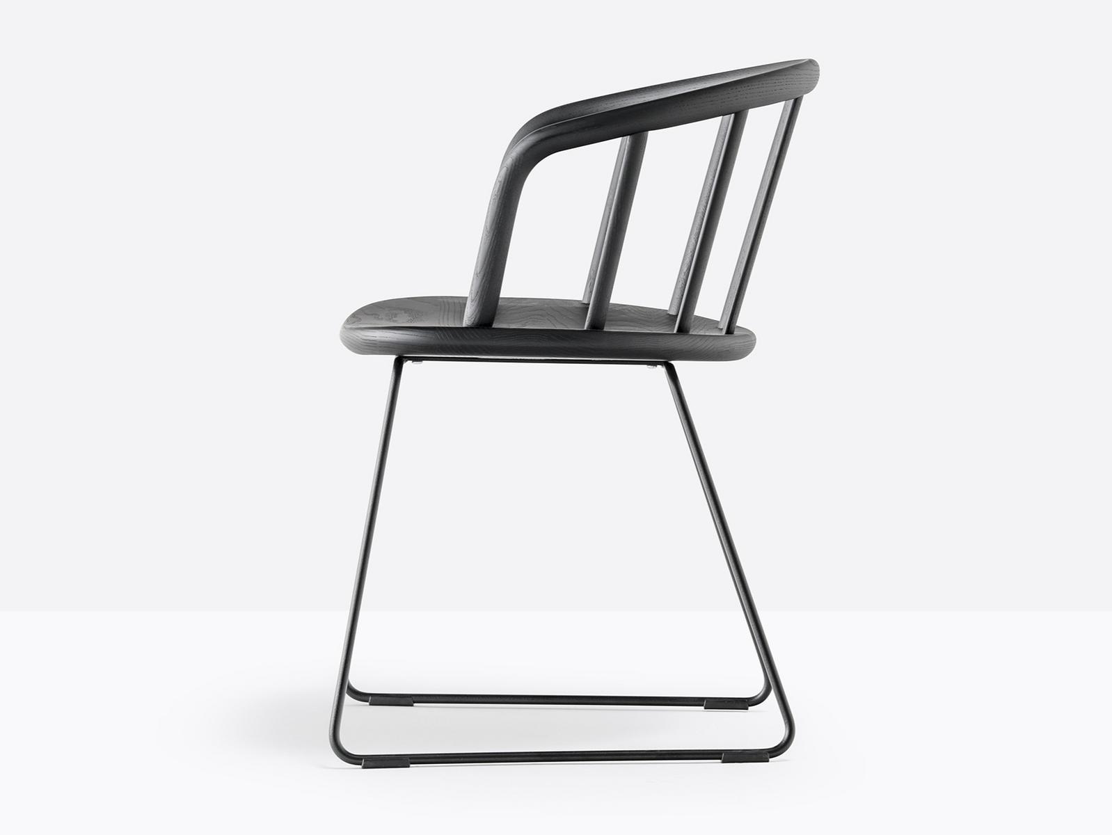 NYM 2855 Sled base ash chair with armrests