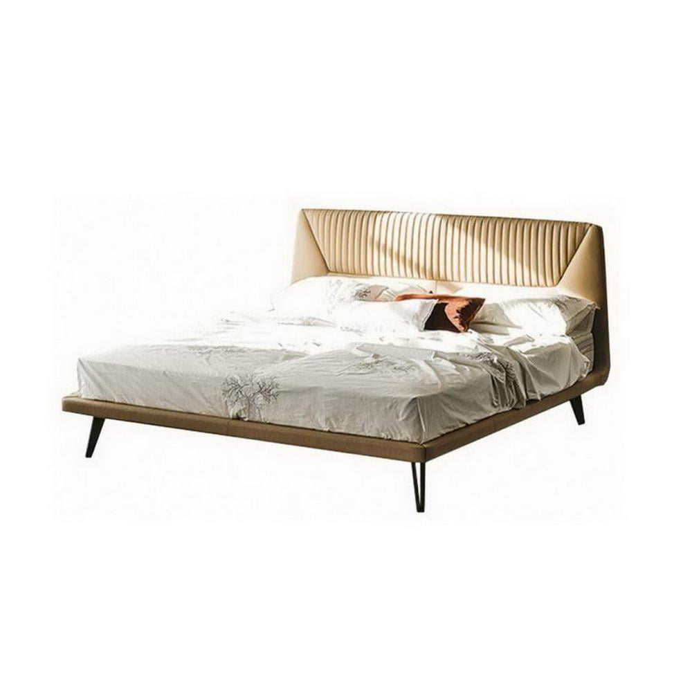 AMADEUS Metal bed with upholstered headboard