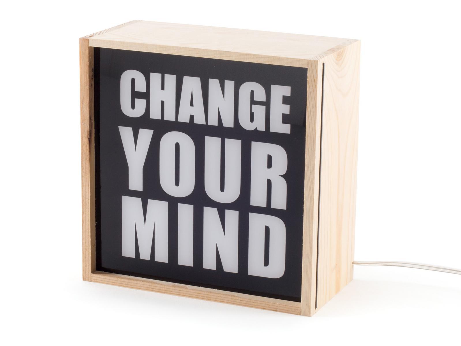 CHANGE YOUR MIND LED wooden table lamp