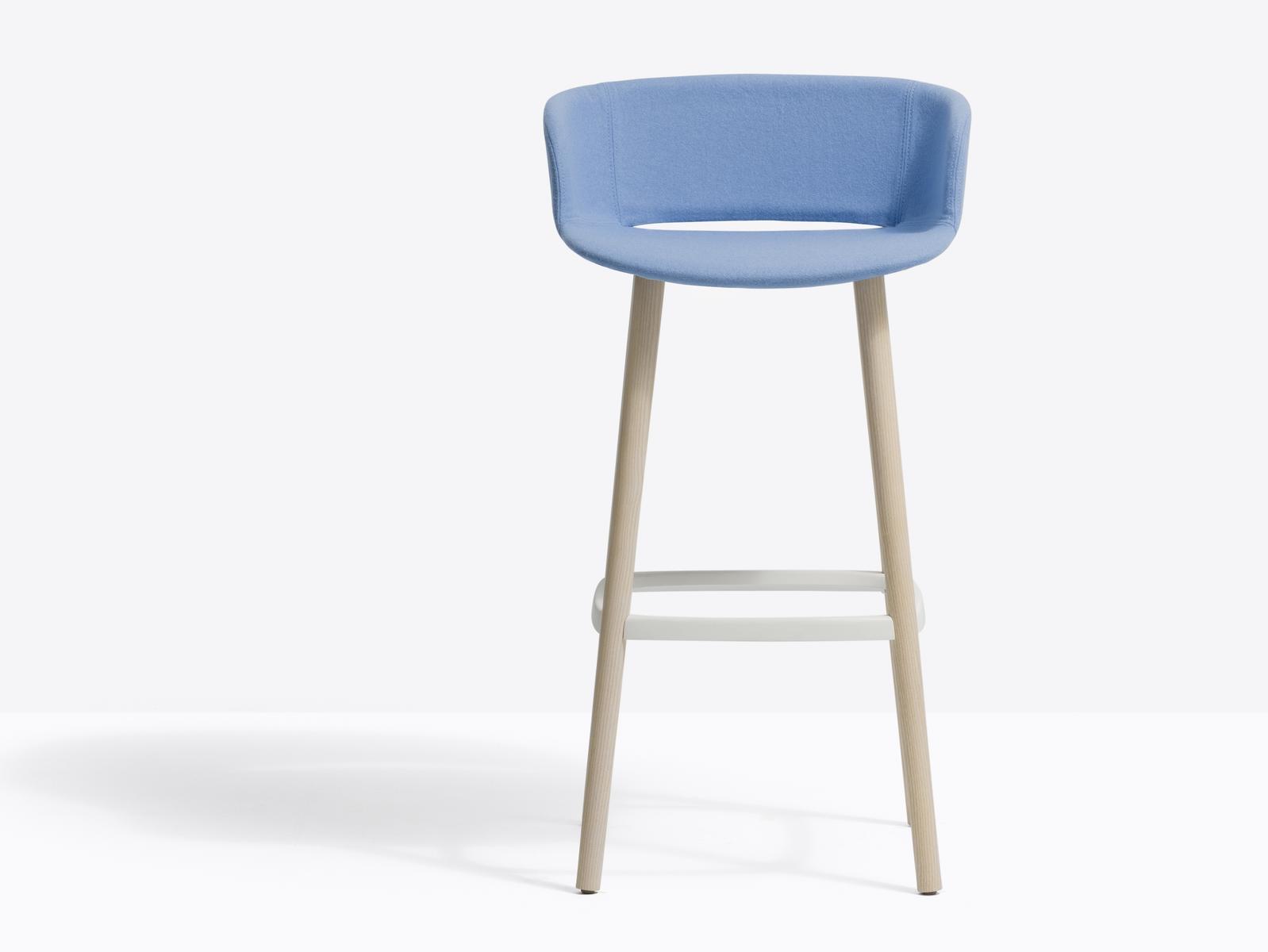 BABILA 2758/2 High upholstered fabric stool with back