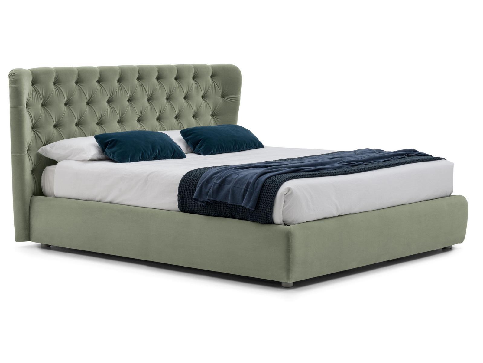 SELENE Storage bed with tufted headboard