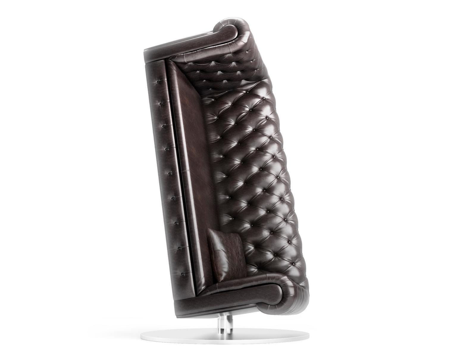 CHARLESTON CHAIR Chesterfield style corner high-back leather armchair