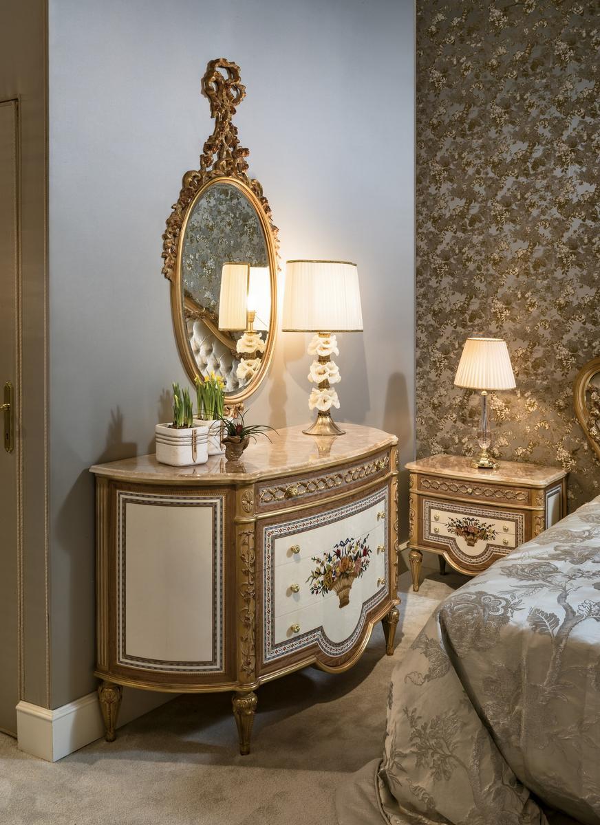 3700_LUIGI XVI Oval framed wall-mounted wooden mirror