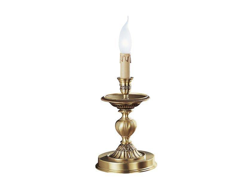 ALBERTO 268/L Satin french gold/mahogany table lamp