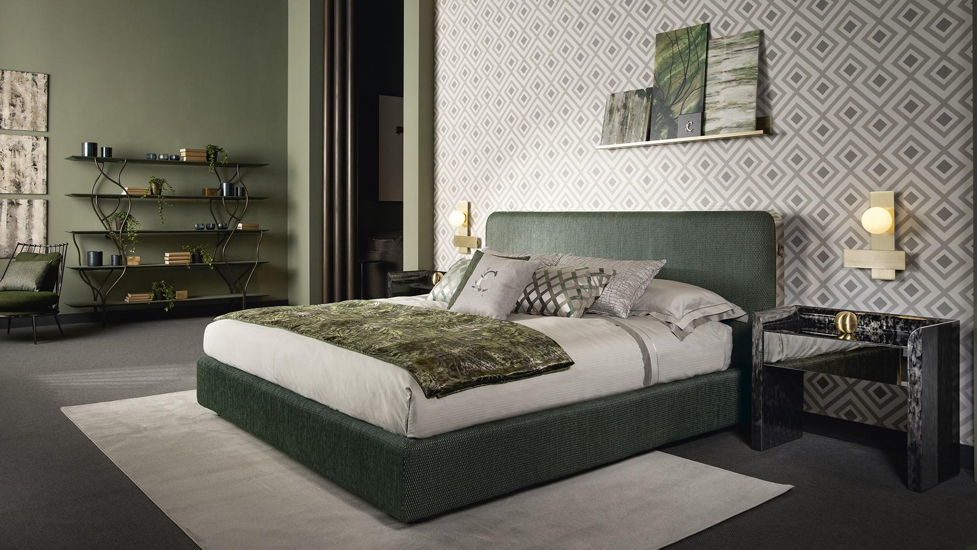 ELVIS Upholstered fabric double bed