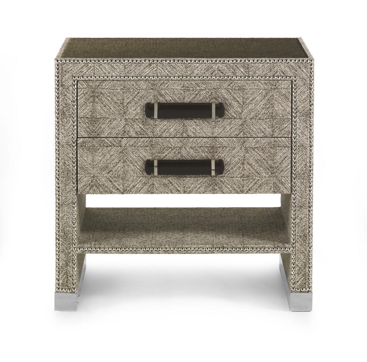 HAMILTON Fabric bedside table with drawers