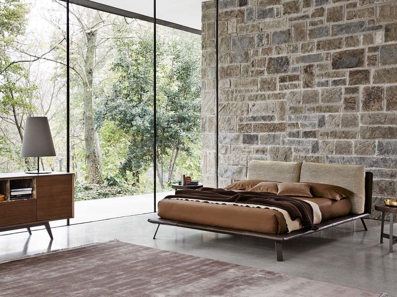 KAHANA Upholstered leather double bed