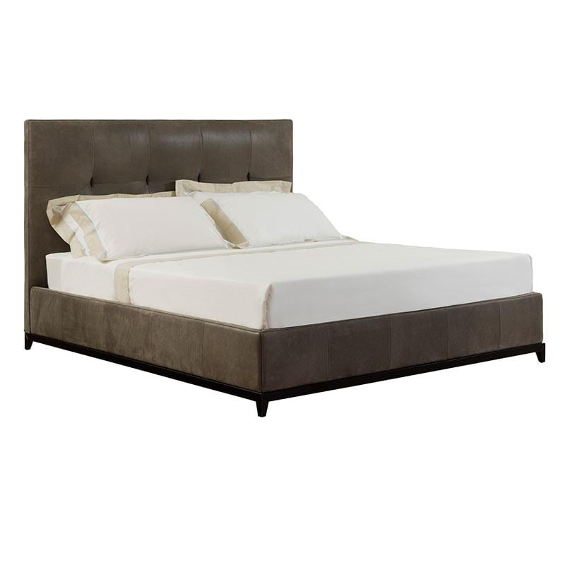 JACOB Nabuk bed with upholstered headboard