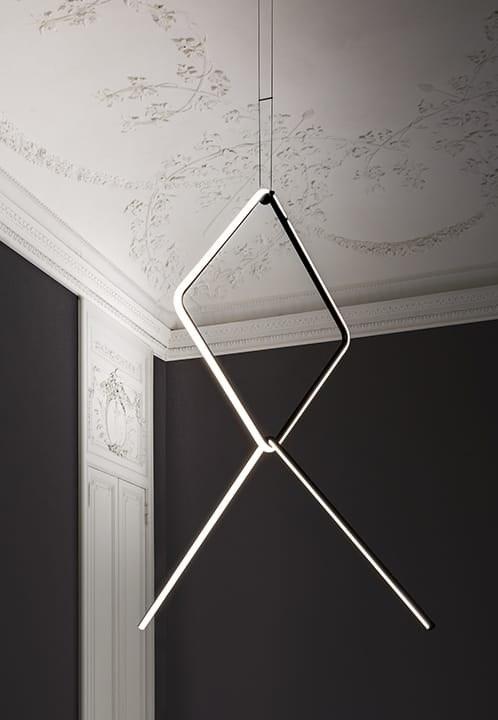 ARRANGEMENTS BROKEN LINE LED powder coated aluminium pendant lamp