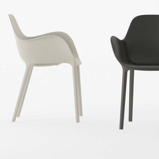 SABINAS Stackable polypropylene chair with armrests