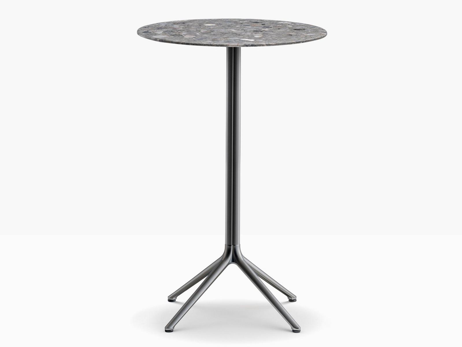 ELLIOT 5476 Round die cast aluminium high table with 4-star base