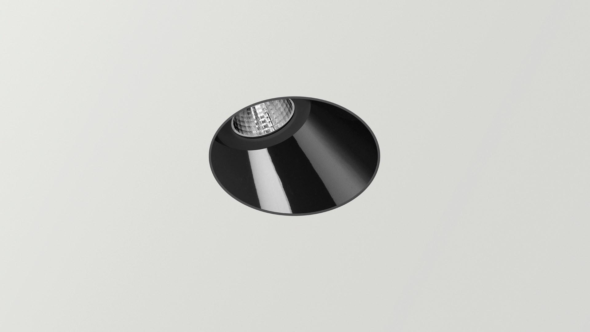 SHOT LIGHT M ASYMMETRIC TRIMLESS LED round recessed aluminium spotlight