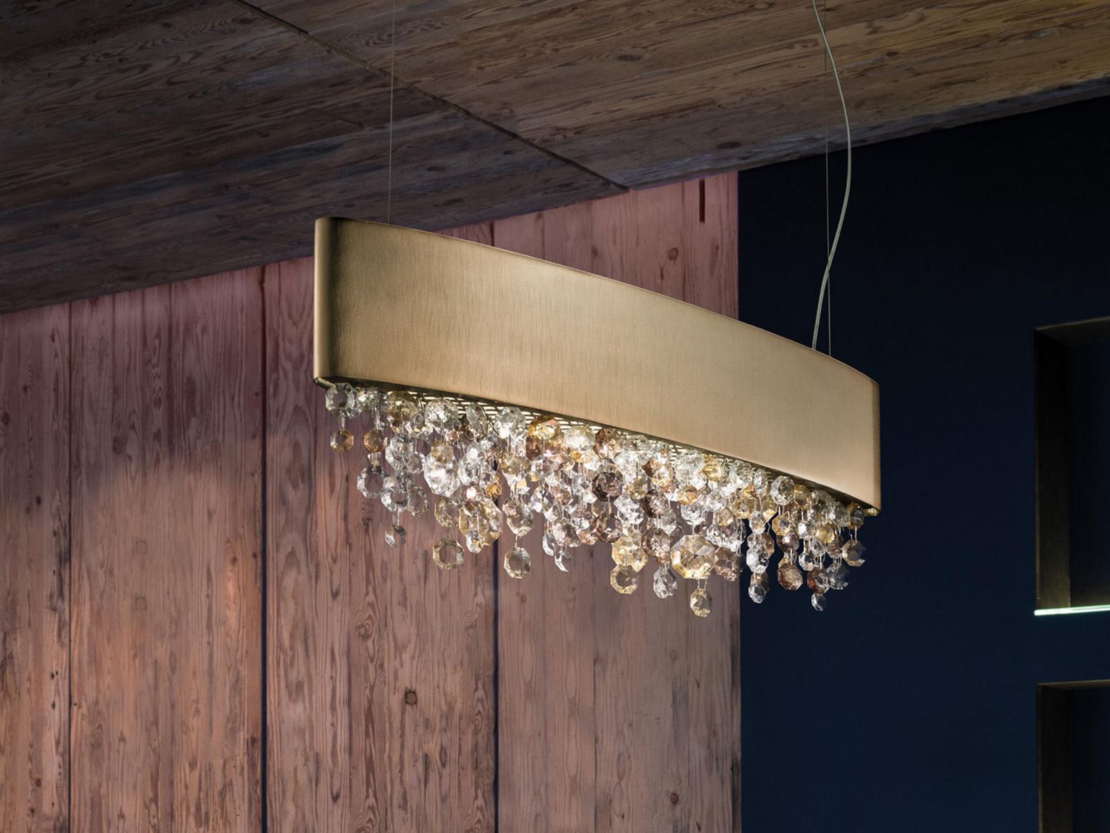 OLÁ S2 OV 50 LED metal pendant lamp with crystals