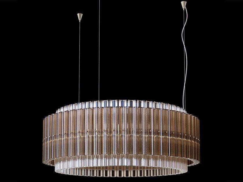 CARMEN 729/90 LED adjustable glass pendant lamp with crystals