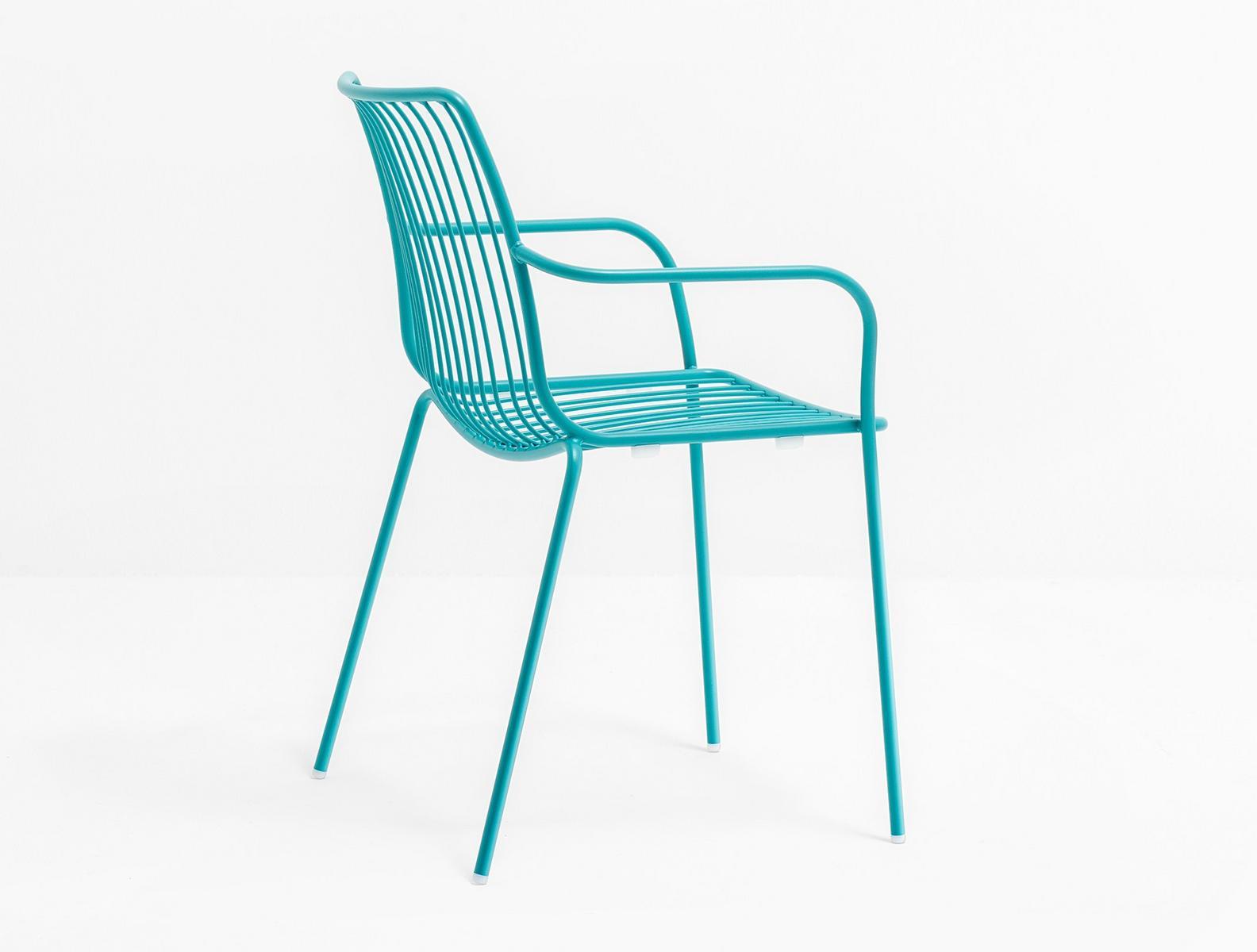 NOLITA 3656 Metal garden chair with armrests