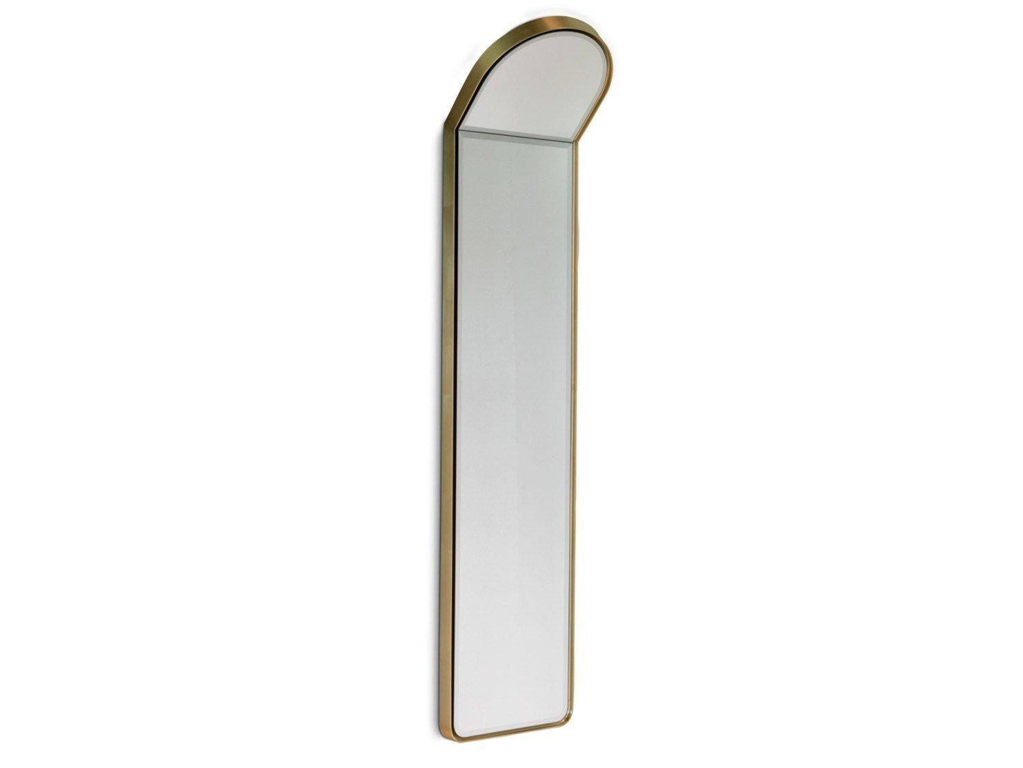 STARDUST Wall-mounted brass mirror with integrated lighting