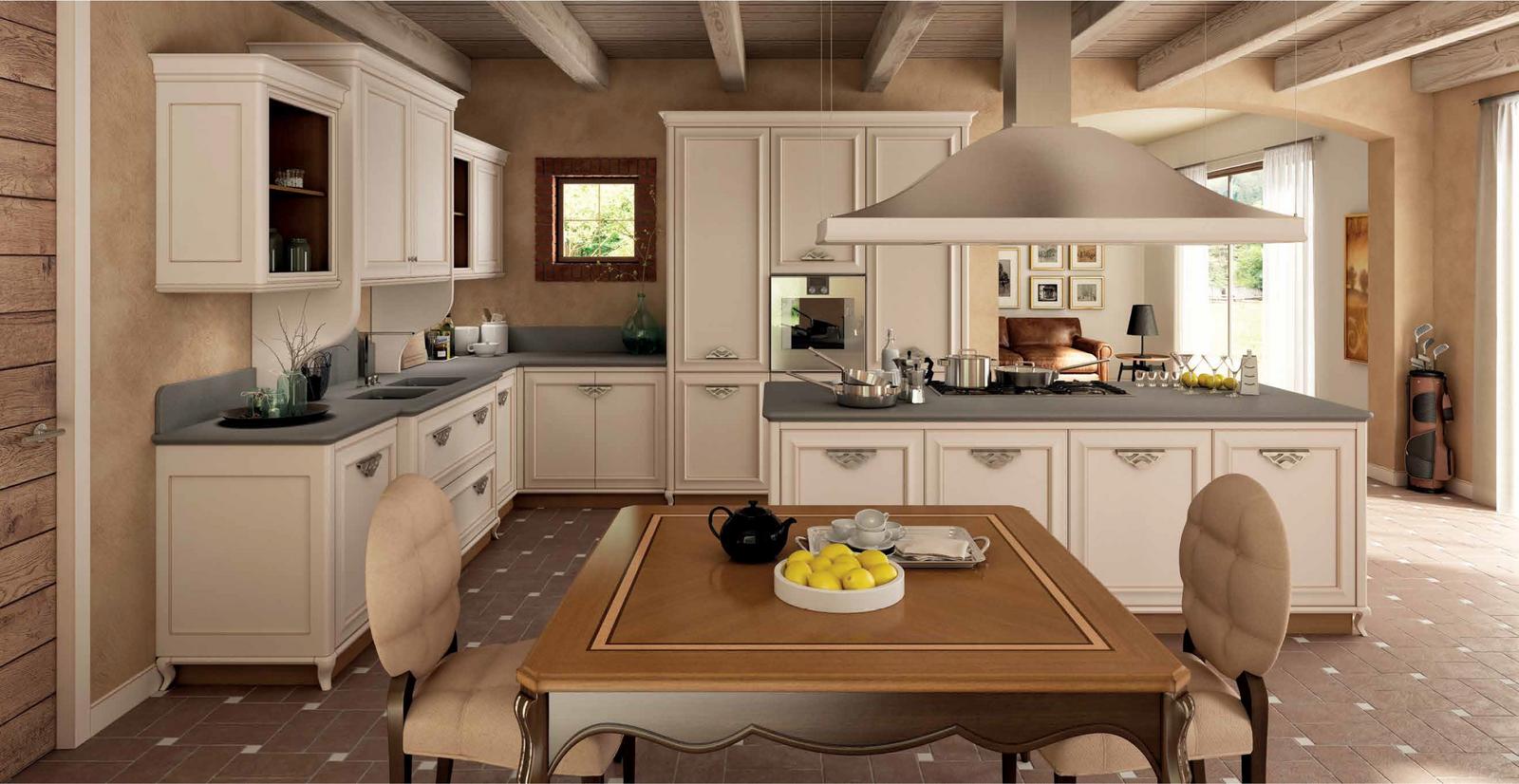 Wood kitchen with handles FM bottega d'Arte Portofino