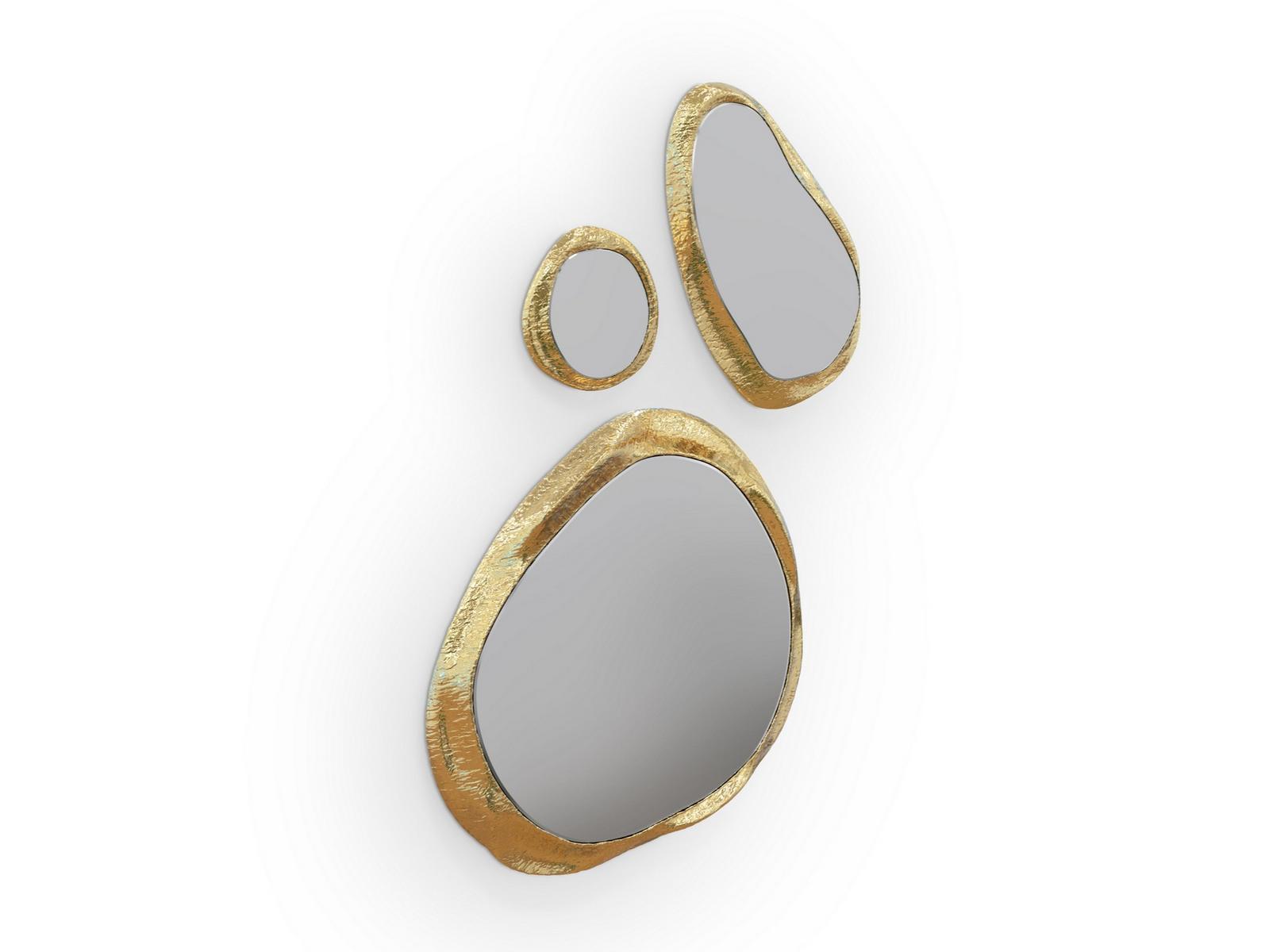 HALO Framed wall-mounted brass mirror