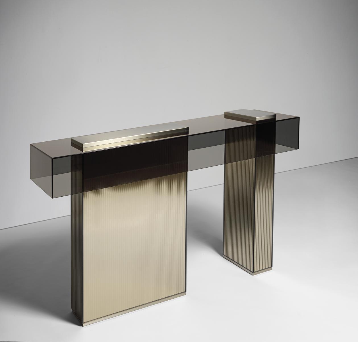 MARTY Rectangular glass console table