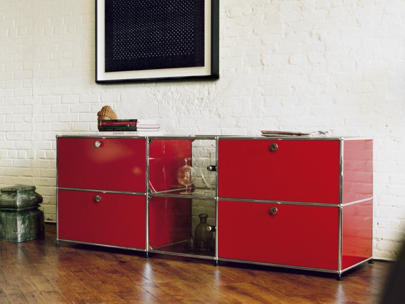 HALLER CREDENZA FOR LIVING ROOM Modular metal sideboard