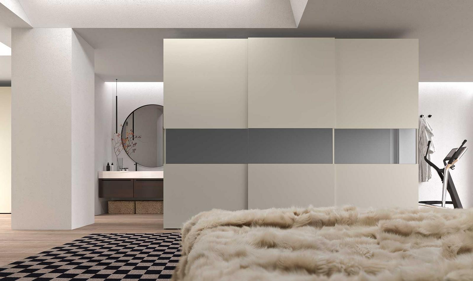 CLARA Modular glass wardrobe with sliding doors