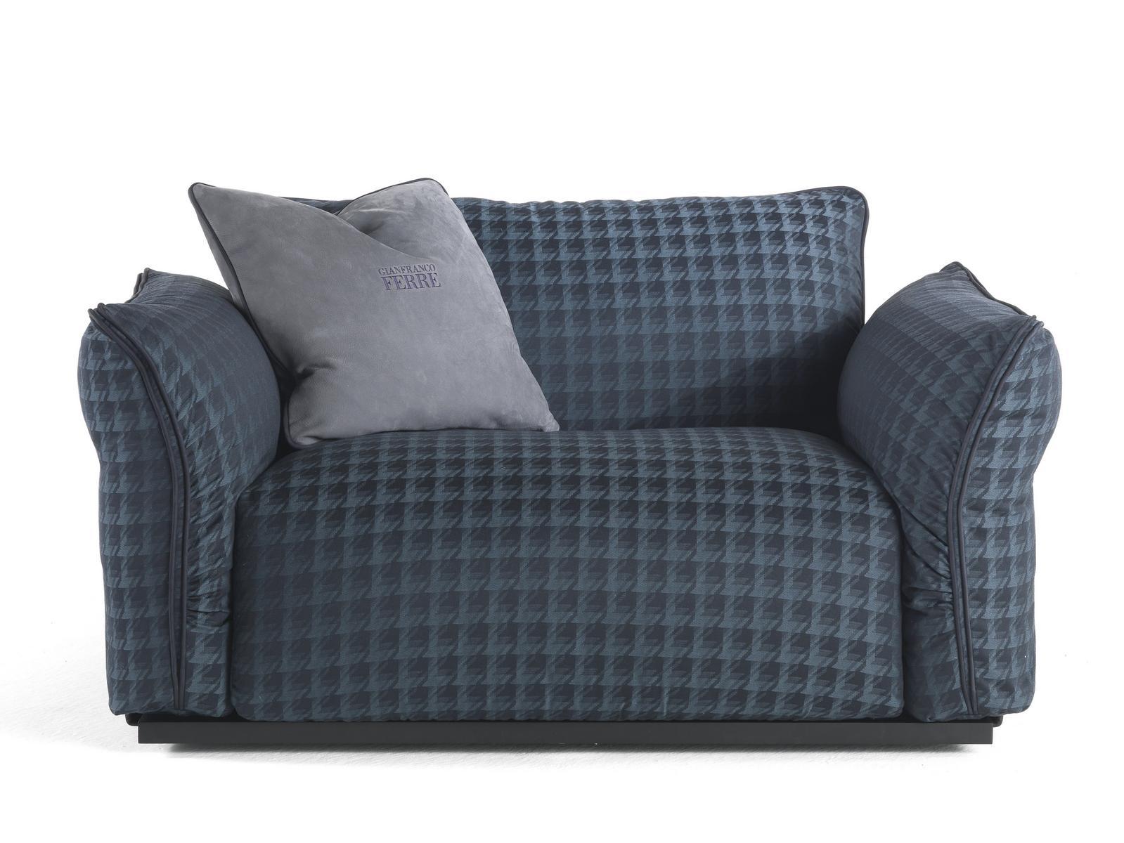 CLAPTON Fabric armchair with armrests