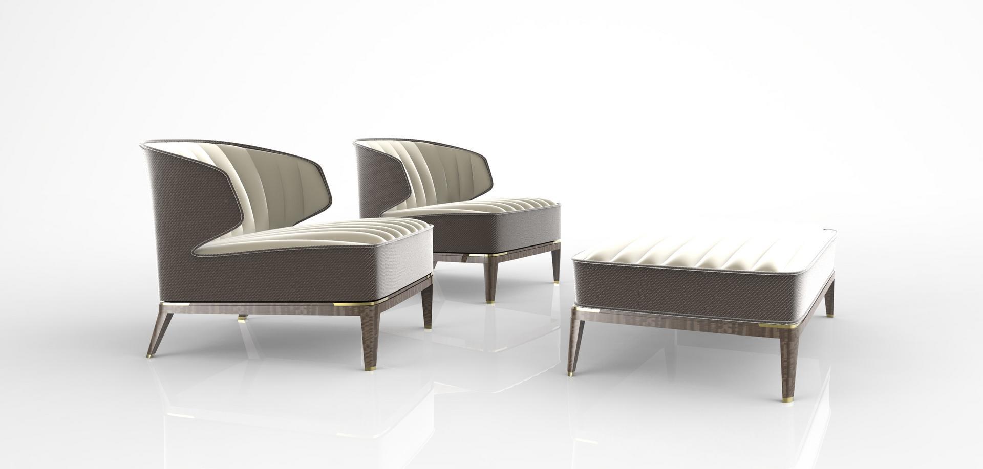 BLONDIE Upholstered fabric armchair