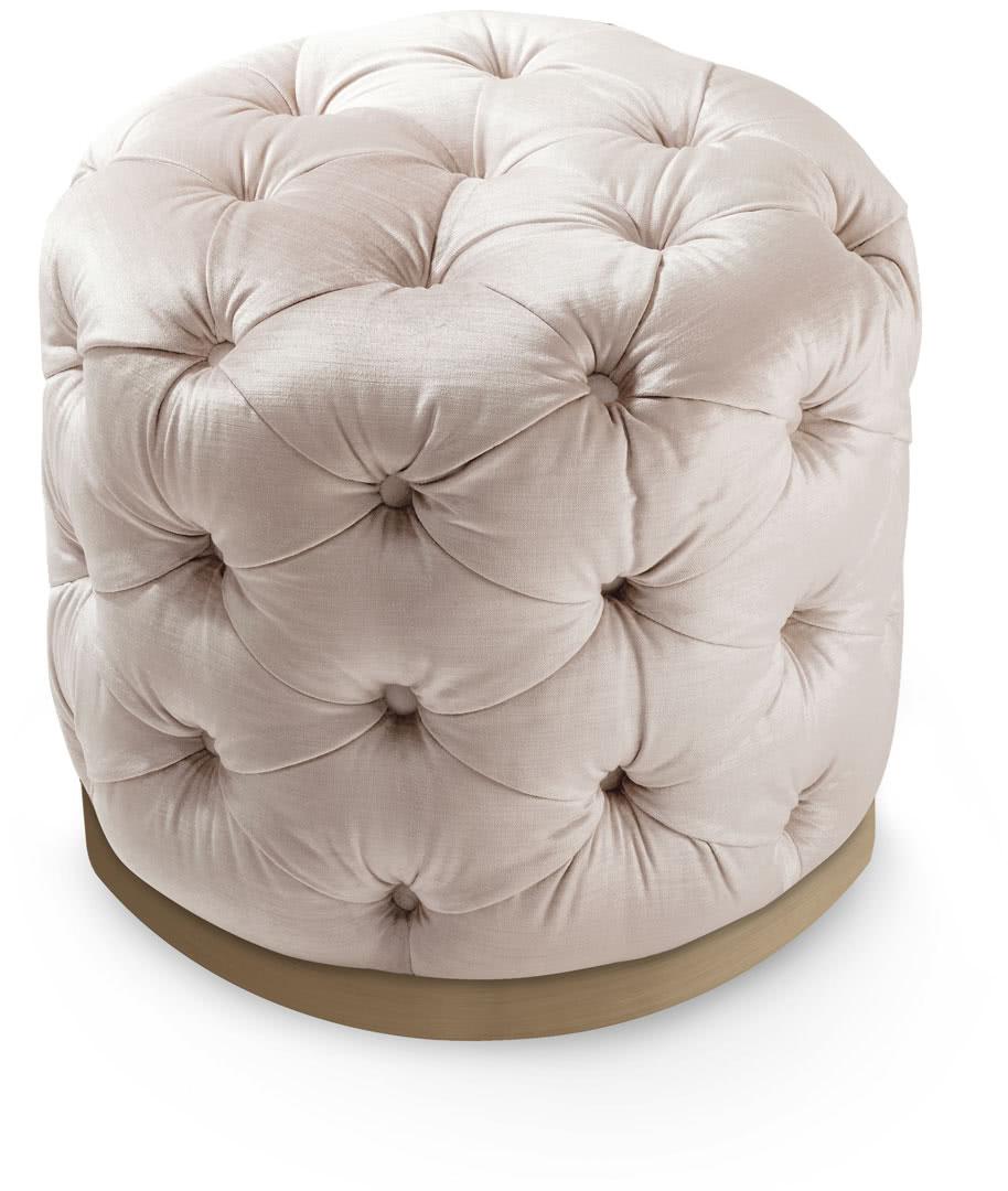 GEORGE Tufted round velvet pouf