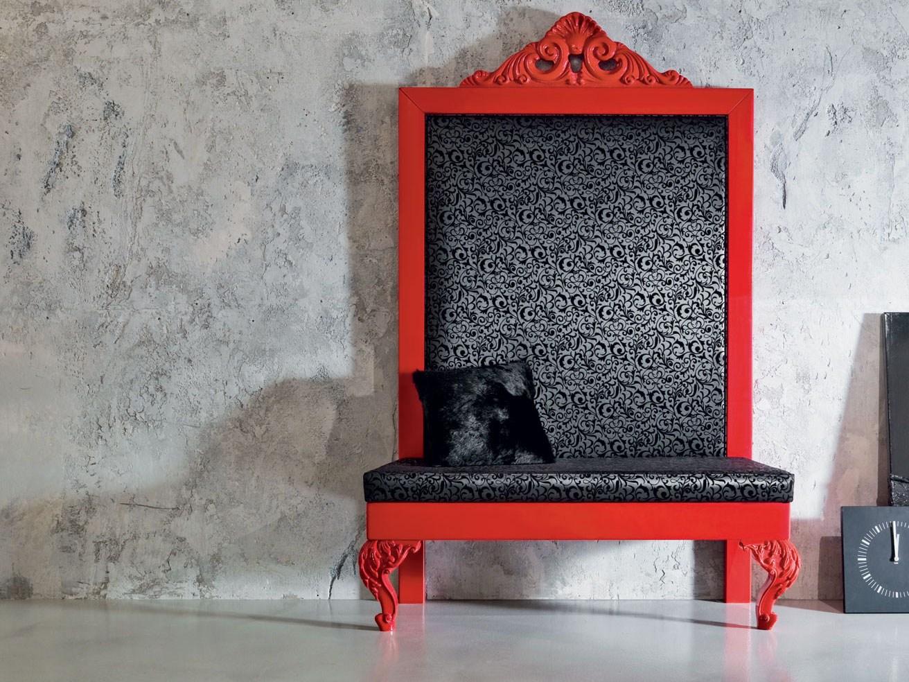 MINIMAL BAROQUE Fabric bench with back