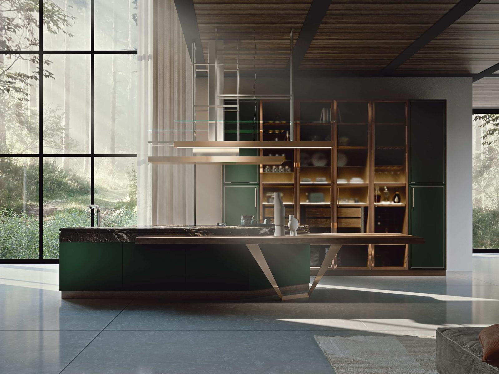ESSENZA SUPERNATURAL GREEN AND COPPER Custom kitchen