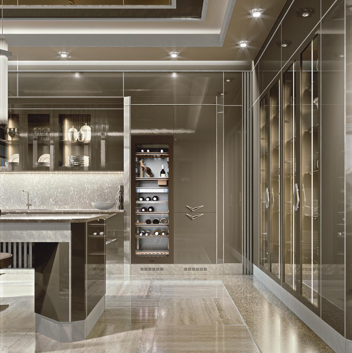 Lacquered kitchen with handles Brummel Essenza