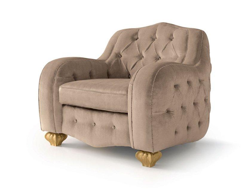 5137 Tufted nabuk armchair with armrests