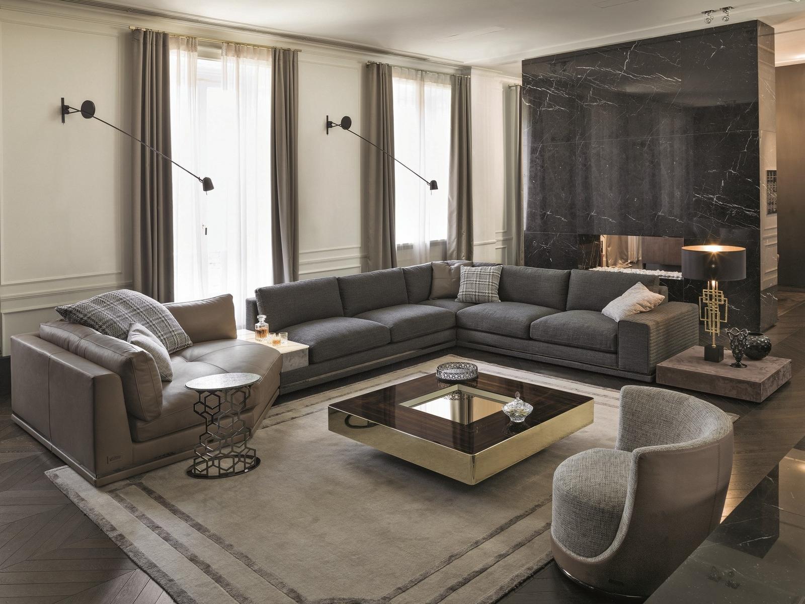 COHEN Sectional velvet sofa