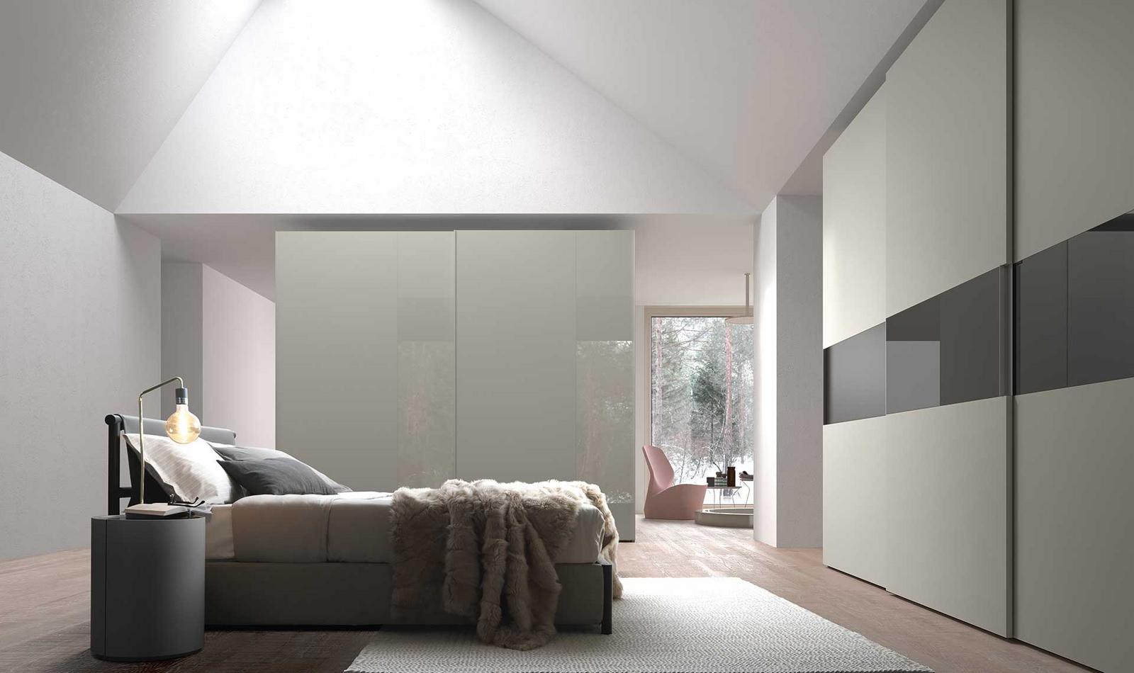 CLARA Modular glass wardrobe with sliding doors