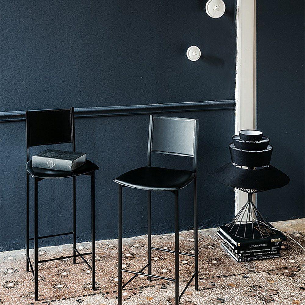 ALESSIO Leather bar chair