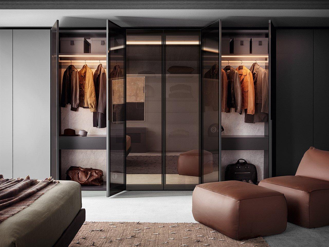 VITRUM Wood and glass wardrobe