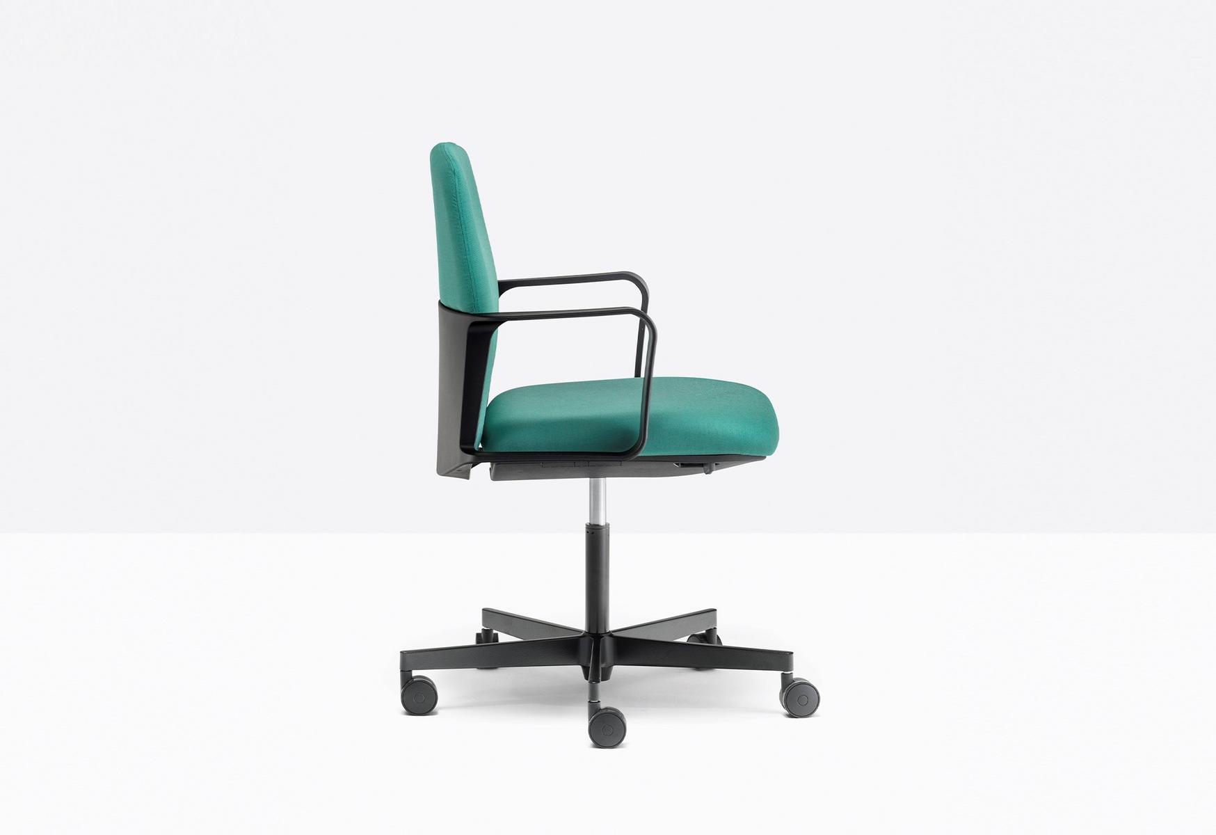 TEMPS LOW BACK 3766 Height-adjustable fabric office chair with castors