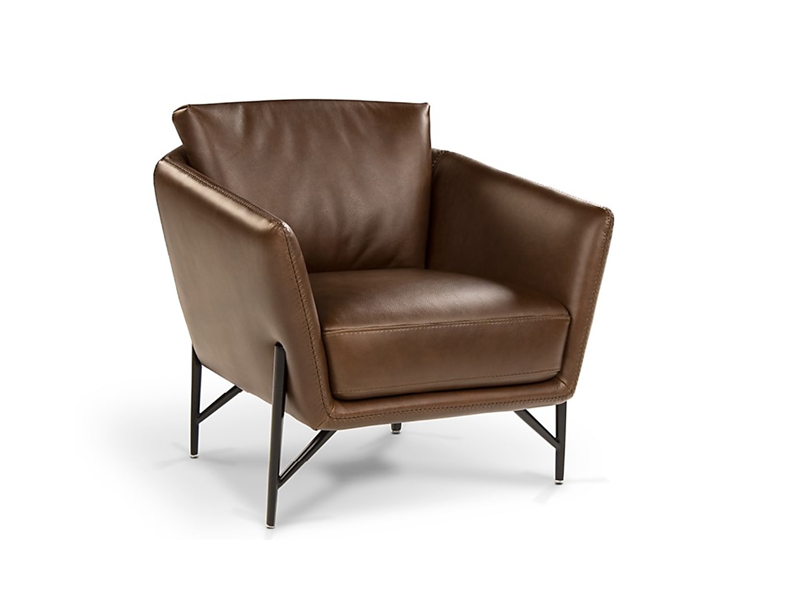 VENERE Contemporary armchair with a slim, enveloping structure and soft cushion for comfort, ideal for space efficiency without compromising on style.