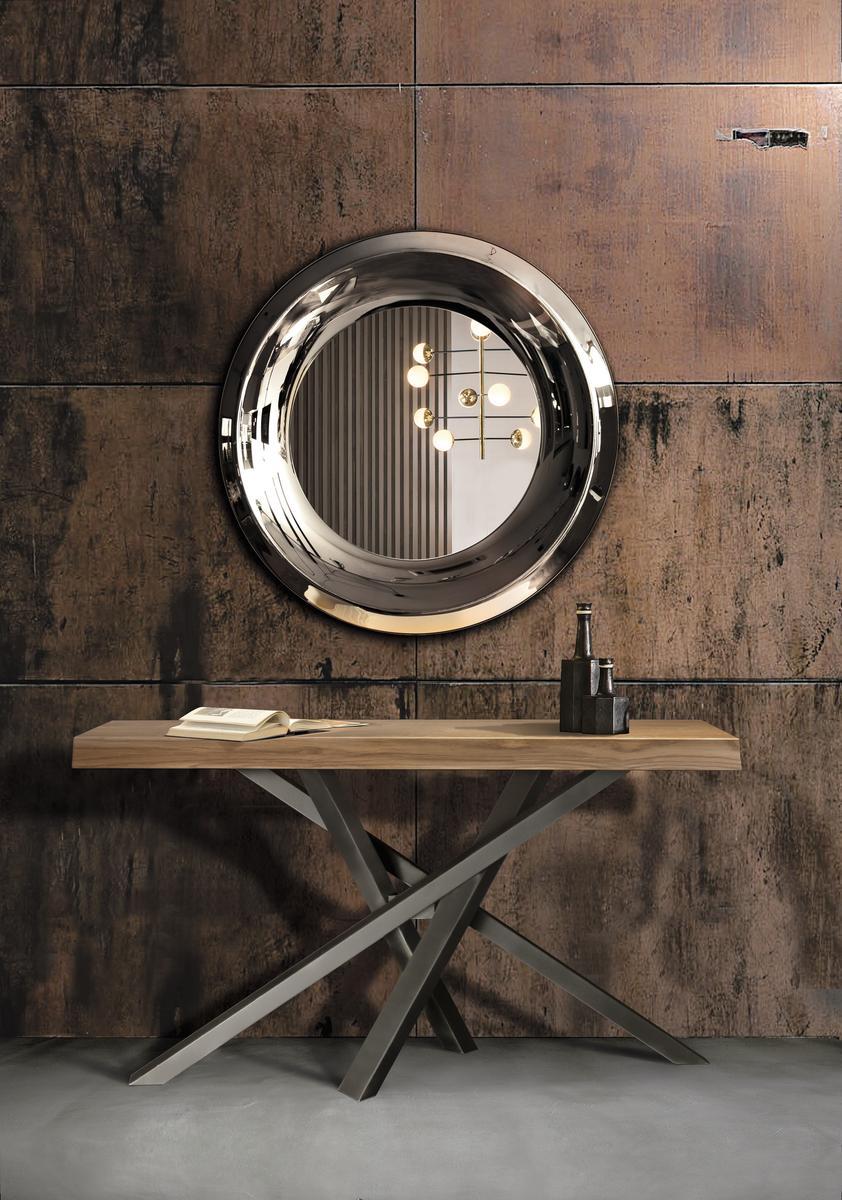 AQUA Wall-mounted framed oval mirror