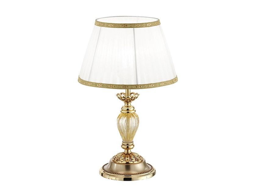 AMANDA 227/LP French gold table lamp with amber crackle glass and shade