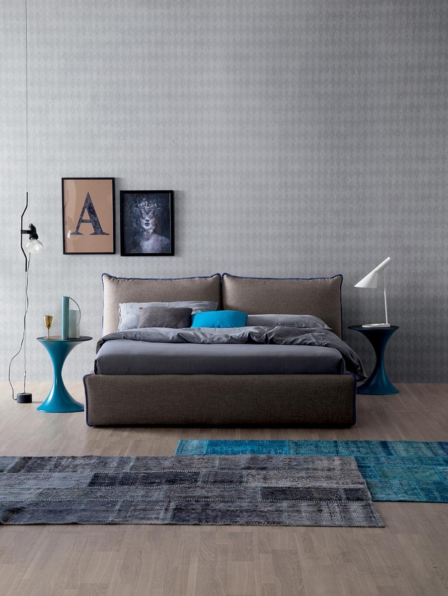 JOY Upholstered fabric double bed
