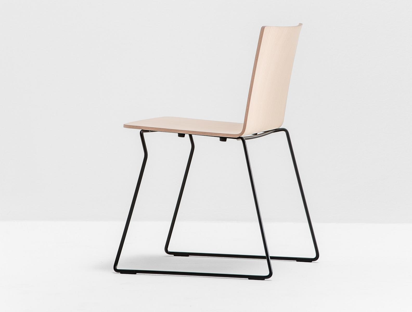 OSAKA METAL 5714 Sled base stackable multi-layer wood chair