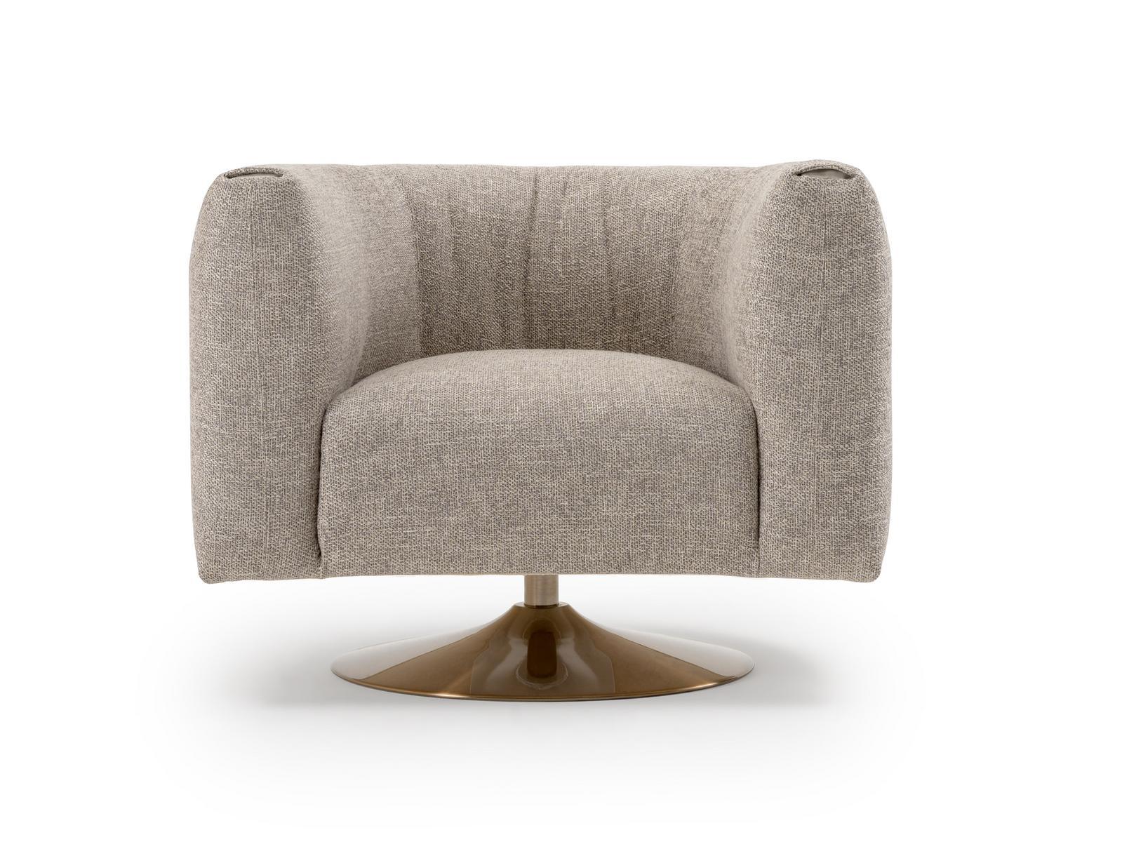 SOUL Swivel fabric armchair with armrests