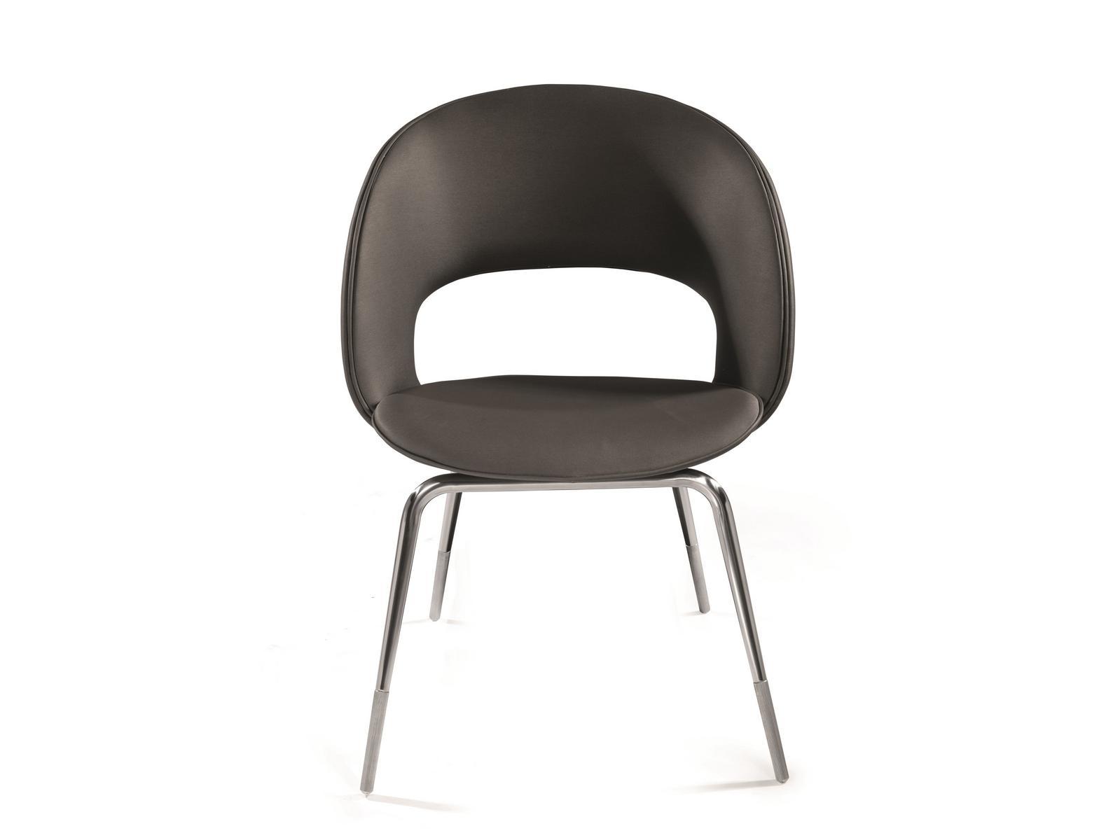 KYLO CONTRACT Leather chair with integrated cushion