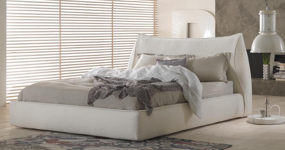 SMOOTH Nabuk bed with upholstered headboard