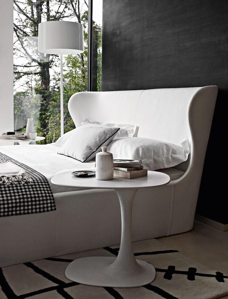 PAPILIO Fabric double bed with upholstered headboard