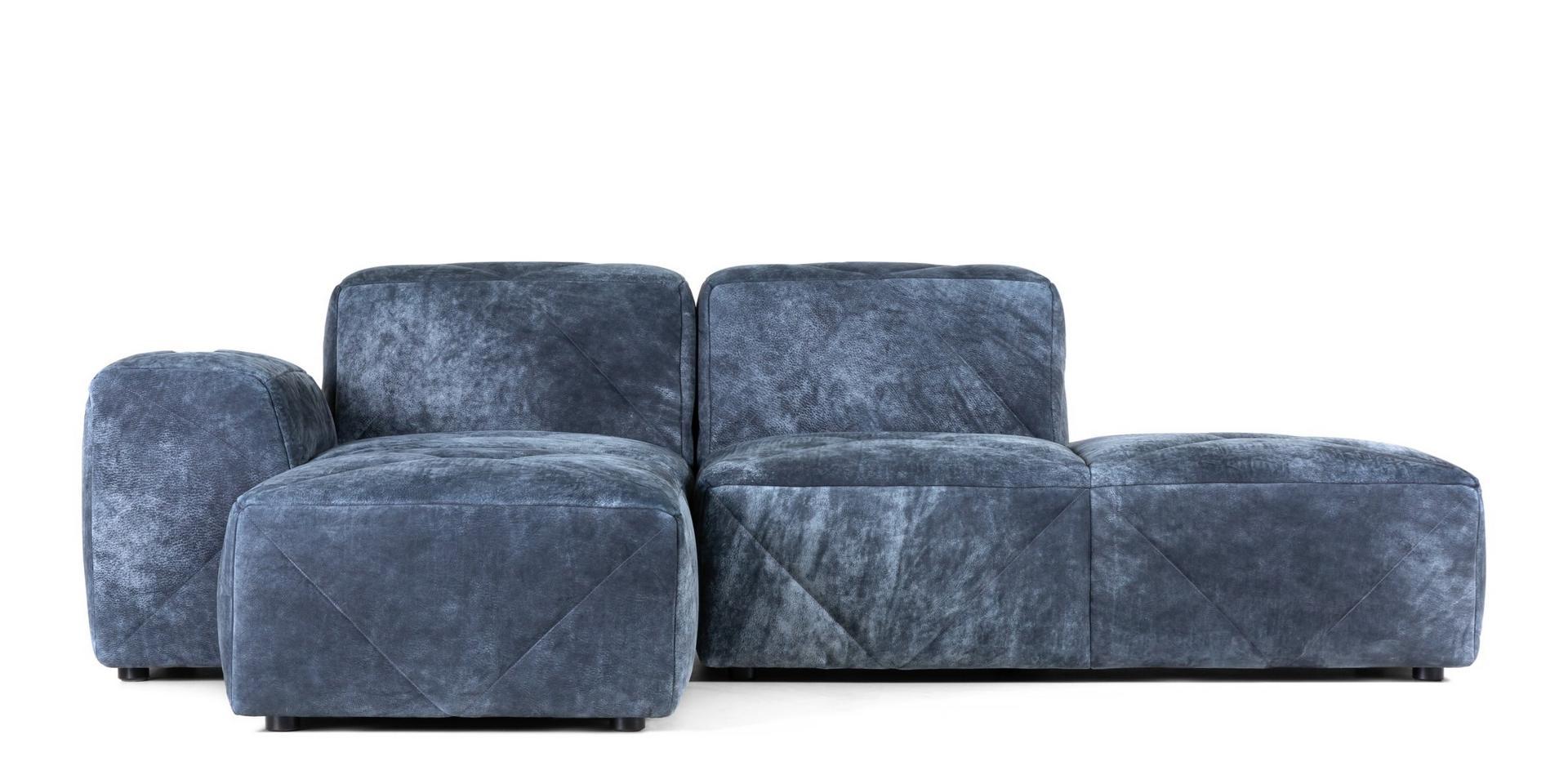 BFF Contemporary style upholstered square leather pouf