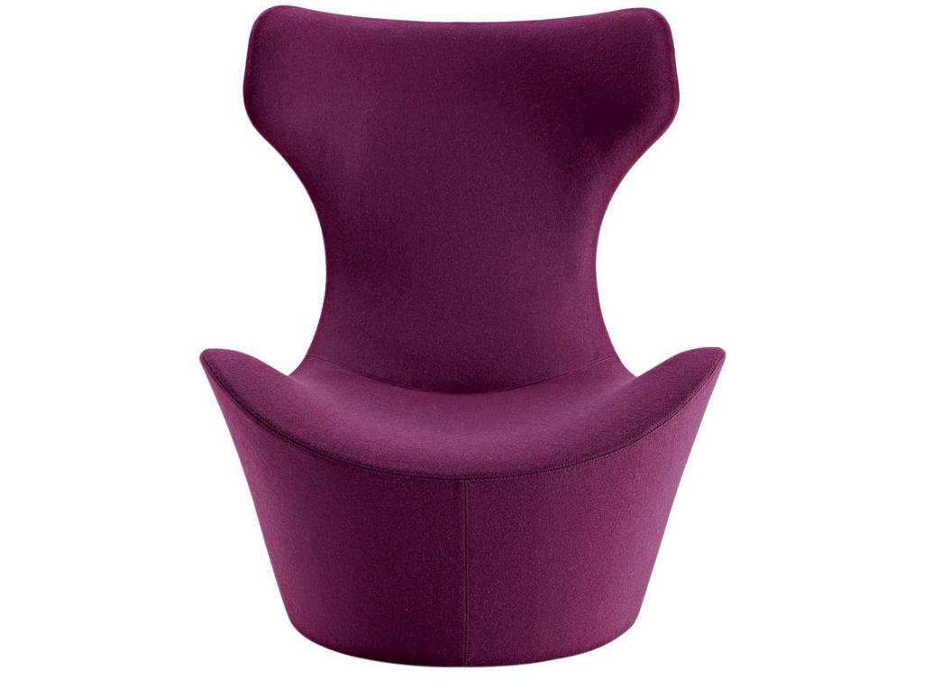 GRANDE PAPILIO Swivel upholstered high-back armchair